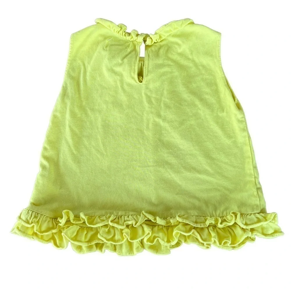 Ralph Lauren Double Ruffle Sleeveless Dress Toddler Size 18 Months Bright Yellow